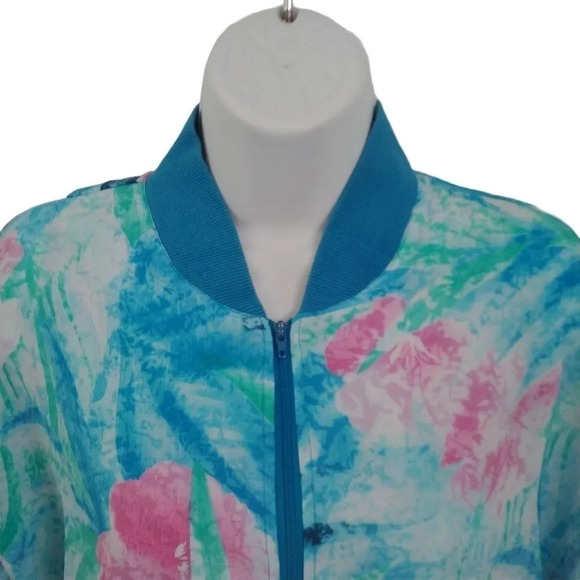 Vintage 80's Lightweight Zippered Bomber Coat,  XL - Picture 3 of 7